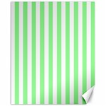 Vertical Stripes - White and Light Green Canvas 16  x 20 