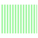 Vertical Stripes - White and Light Green Double Sided Flano Blanket (Medium)