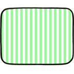 Vertical Stripes - White and Light Green Double Sided Fleece Blanket (Mini)