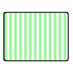 Vertical Stripes - White and Light Green Fleece Blanket (Small) (One Side)