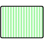 Vertical Stripes - White and Light Green Double Sided Fleece Blanket (Large) (Two Sides)