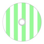 Vertical Stripes - White and Light Green CD Wall Clock