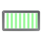 Vertical Stripes - White and Light Green Memory Card Reader (Mini)