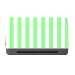 Vertical Stripes - White and Light Green Memory Card Reader with CF