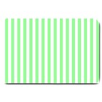 Vertical Stripes - White and Light Green Large Doormat