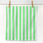 Vertical Stripes - White and Light Green Face Towel