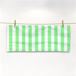 Vertical Stripes - White and Light Green Hand Towel
