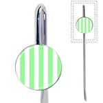 Vertical Stripes - White and Light Green Book Mark