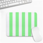 Vertical Stripes - White and Light Green Small Mousepad