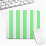 Vertical Stripes - White and Light Green Large Mousepad