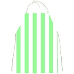 Vertical Stripes - White and Light Green Full Print Apron