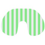 Vertical Stripes - White and Light Green Travel Neck Pillow