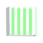 Vertical Stripes - White and Light Green 4 x 4  Acrylic Photo Block