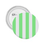 Vertical Stripes - White and Light Green 2.25  Button