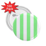 Vertical Stripes - White and Light Green 2.25  Button (100 pack)