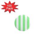 Vertical Stripes - White and Light Green 1  Mini Magnet (100 pack)