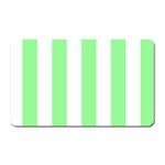 Vertical Stripes - White and Light Green Magnet (Rectangular)