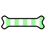 Vertical Stripes - White and Light Green Magnet (Dog Bone)