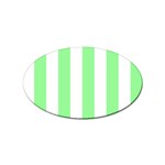 Vertical Stripes - White and Light Green Sticker Oval (100 pack)