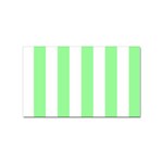 Vertical Stripes - White and Light Green Sticker Rectangular (10 pack)