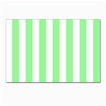 Vertical Stripes - White and Light Green Postcard 4  x 6 