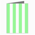 Vertical Stripes - White and Light Green Greeting Card
