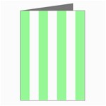 Vertical Stripes - White and Light Green Greeting Cards (Pkg of 8)