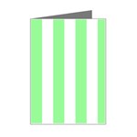 Vertical Stripes - White and Light Green Mini Greeting Card
