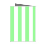 Vertical Stripes - White and Light Green Mini Greeting Cards (Pkg of 8)