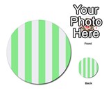 Vertical Stripes - White and Light Green Multi-purpose Cards (Round)