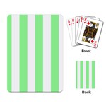 Vertical Stripes - White and Light Green Playing Cards Single Design
