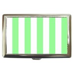 Vertical Stripes - White and Light Green Cigarette Money Case