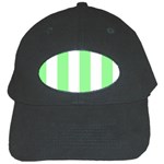 Vertical Stripes - White and Light Green Black Cap