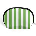 Vertical Stripes - White and Dollar Bill Green Accessory Pouch (Medium)