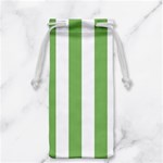 Vertical Stripes - White and Dollar Bill Green Jewelry Bag