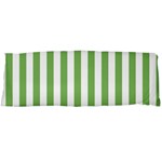 Vertical Stripes - White and Dollar Bill Green Body Pillow Case (Dakimakura) (One Side)