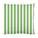 Vertical Stripes - White and Dollar Bill Green Standard Cushion Case (One Side)