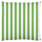 Vertical Stripes - White and Dollar Bill Green Large Cushion Case (Two Sides)