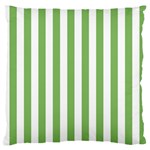 Vertical Stripes - White and Dollar Bill Green Standard Flano Cushion Case (One Side)