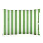 Vertical Stripes - White and Dollar Bill Green Pillow Case (One Side)
