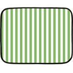 Vertical Stripes - White and Dollar Bill Green Double Sided Fleece Blanket (Mini)