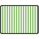 Vertical Stripes - White and Dollar Bill Green Fleece Blanket (Large) (One Side)