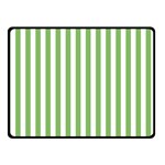 Vertical Stripes - White and Dollar Bill Green Double Sided Fleece Blanket (Small) (Two Sides)
