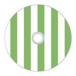 Vertical Stripes - White and Dollar Bill Green CD Wall Clock