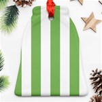 Vertical Stripes - White and Dollar Bill Green Ornament (Bell)