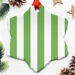 Vertical Stripes - White and Dollar Bill Green Ornament (Snowflake)