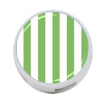 Vertical Stripes - White and Dollar Bill Green 4-Port USB Hub (Two Sides)