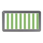 Vertical Stripes - White and Dollar Bill Green Memory Card Reader (Mini)