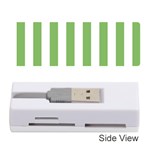 Vertical Stripes - White and Dollar Bill Green Memory Card Reader (Stick)