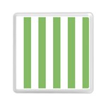 Vertical Stripes - White and Dollar Bill Green Memory Card Reader with Storage (Square)